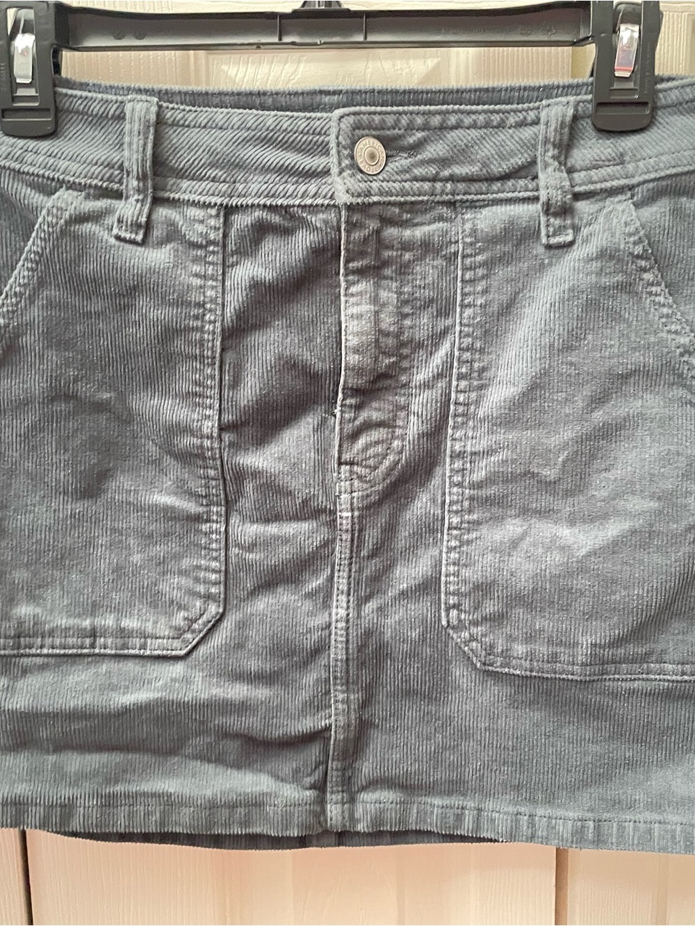 American Eagle Corduroy Mini Skirt in Slate Gray